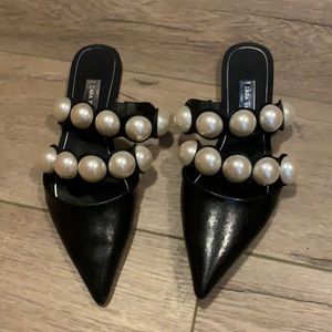 Zara Black Pearl Flats 38